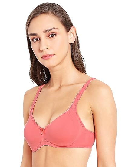 Jockey 1250 Women’s Blush Pink Wirefree Cotton Bra – Full Coverage 36D with Contoured Shaper & Adjustable Straps